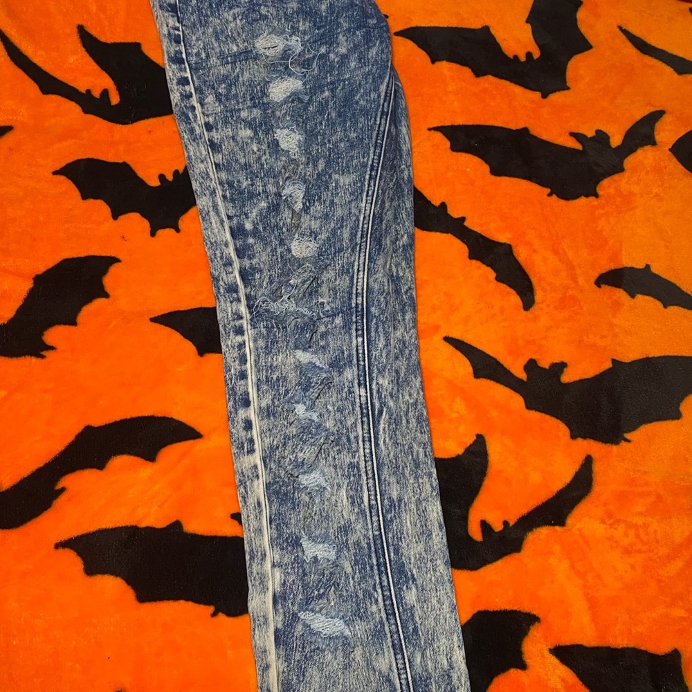 Distressed Blue Denim Jeans